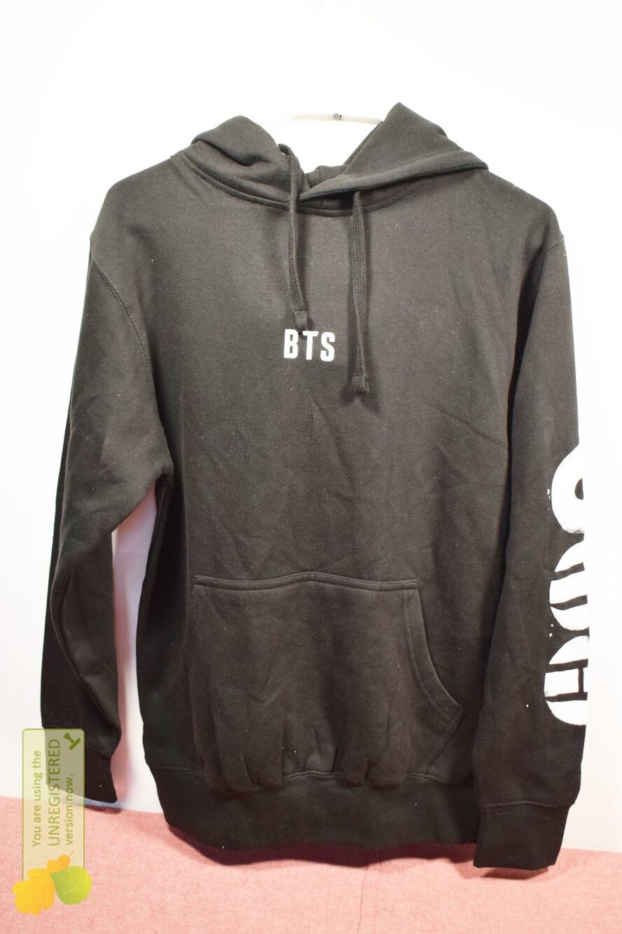 BTS Women's Clothing Pullover Hoodie Black XS